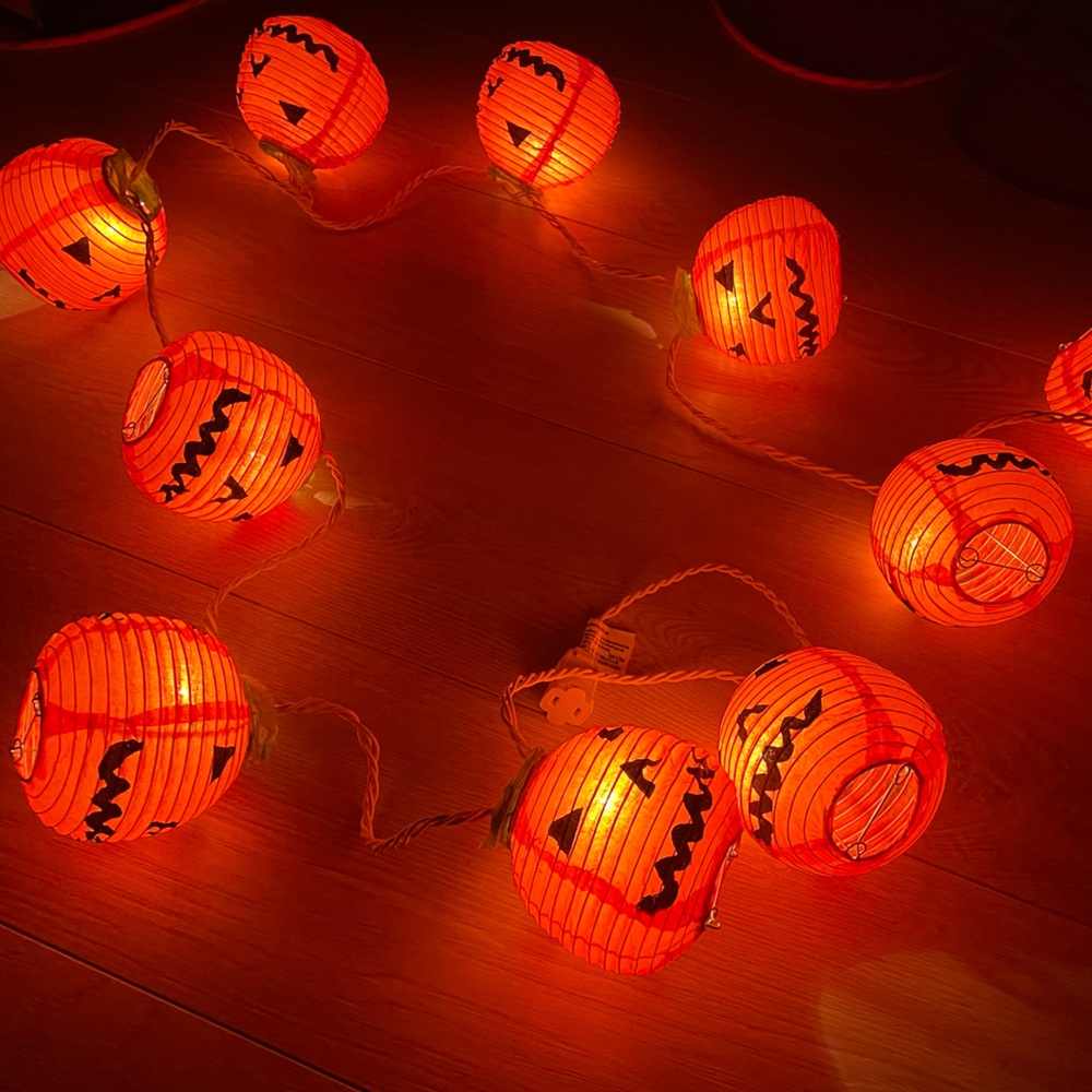 Pumpkin Paper Lantern Halloween String Light Ghostly Ghouls Devilish Decor